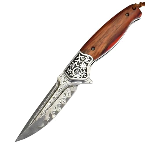 HDRNCH Damast Taschenmesser scharf Schnell das Schneidwerkzeug öffnen Damaszener-Muster klappmesser einhandmesser Outdoor Survival Messer für Camping HDRNCH Damast Taschenmesser scharf Schnell das Schneidwerkzeug öffnen Damaszener-Muster klappmesser einhandmesser Outdoor Survival Messer für Camping von HDRNCH