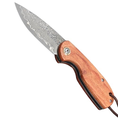 HDRNCH Klappmesser einhandmesser Damaszener-Muster Zwischenschicht Mini-Messer Klappmesser Schnellmesser EDC Outdoor Survival Messer für Camping HDRNCH Klappmesser einhandmesser Damaszener-Muster Zwischenschicht Mini-Messer Klappmesser Schnellmesser EDC Outdoor Survival Messer für Camping von HDRNCH