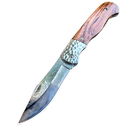 HDRNCH Slim Klappmesser Damaszener-Muster Holzgriff Klappmesser Outdoor Survival Messer für Camping Survival Knife Einhandmesser HDRNCH Slim Klappmesser Damaszener-Muster Holzgriff Klappmesser Outdoor Survival Messer für Camping Survival Knife Einhandmesser von HDRNCH