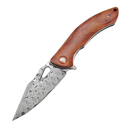 HDRNCH VG10 klappmesser einhandmesser Damaszener-Muster Holzgriff Klappmesser Outdoor Survival Messer für Camping Survival Knife Einhandmesser HDRNCH VG10 klappmesser einhandmesser Damaszener-Muster Holzgriff Klappmesser Outdoor Survival Messer für Camping Survival Knife Einhandmesser von HDRNCH