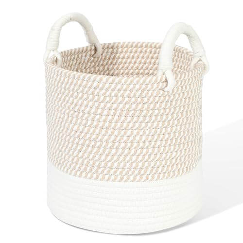 HDRNT Aufbewahrungskorb Geflochten Baumwollseil, Körbchen Wickeltisch Organizer Korb,Stapelbare Speicher Storage Basket, Aufbewahrung Körbe für Kinderzimmer Wohnzimmer Bad Aufbewahrungsbox 25 * 25cm HDRNT Aufbewahrungskorb Geflochten Baumwollseil, Körbchen Wickeltisch Organizer Korb,Stapelbare Speicher Storage Basket, Aufbewahrung Körbe für Kinderzimmer Wohnzimmer Bad Aufbewahrungsbox 25 * 25cm von HDRNT