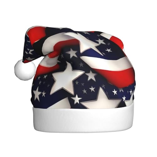 Amerikanische Flagge, Sterne, Streifen, Weihnachtsmütze, Weihnachtsmannmütze, Kostüm, Zubehör für Weihnachten, Neujahr, Urlaub, Party, Kopfbedeckung Amerikanische Flagge, Sterne, Streifen, Weihnachtsmütze, Weihnachtsmannmütze, Kostüm, Zubehör für Weihnachten, Neujahr, Urlaub, Party, Kopfbedeckung von HDSKFNS