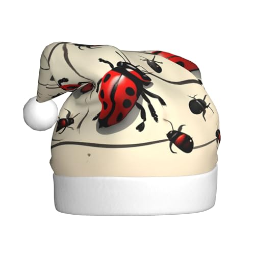 Art Marienkäfer-Weihnachtsmütze, Weihnachtsmannmütze, Kostüm, Zubehör für Weihnachten, Neujahr, Urlaub, Party, Kopfbedeckung Art Marienkäfer-Weihnachtsmütze, Weihnachtsmannmütze, Kostüm, Zubehör für Weihnachten, Neujahr, Urlaub, Party, Kopfbedeckung von HDSKFNS