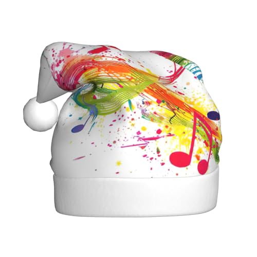 Bunte Musiknoten, Weihnachtsmütze, Weihnachtsmannmütze, Kostüm, Zubehör für Weihnachten, Neujahr, Urlaub, Party, Kopfbedeckung Bunte Musiknoten, Weihnachtsmütze, Weihnachtsmannmütze, Kostüm, Zubehör für Weihnachten, Neujahr, Urlaub, Party, Kopfbedeckung von HDSKFNS