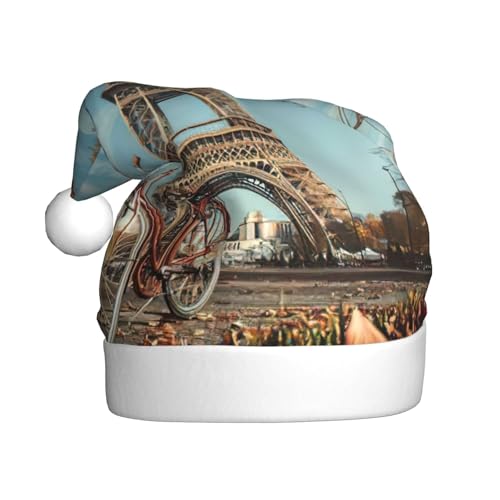 Eiffelturm Fahrrad Weihnachtsmütze Nikolausmütze Kostüm Zubehör für Weihnachten Neujahr Urlaub Party Kopfbedeckung Eiffelturm Fahrrad Weihnachtsmütze Nikolausmütze Kostüm Zubehör für Weihnachten Neujahr Urlaub Party Kopfbedeckung von HDSKFNS
