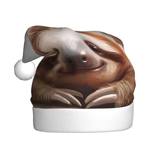 Entzückende Faultier-Weihnachtsmütze, Weihnachtsmannmütze, Kostümzubehör für Weihnachten, Neujahr, Urlaub, Party, Kopfbedeckung Entzückende Faultier-Weihnachtsmütze, Weihnachtsmannmütze, Kostümzubehör für Weihnachten, Neujahr, Urlaub, Party, Kopfbedeckung von HDSKFNS