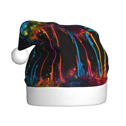 Farbspritzer-Hintergrund, Weihnachtsmütze, Weihnachtsmannmütze, Kostüm-Zubehör für Weihnachten, Neujahr, Urlaub, Party, Kopfbedeckung Farbspritzer-Hintergrund, Weihnachtsmütze, Weihnachtsmannmütze, Kostüm-Zubehör für Weihnachten, Neujahr, Urlaub, Party, Kopfbedeckung von HDSKFNS