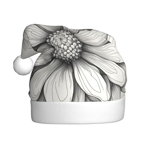 Handgezeichnete Blumen-Weihnachtsmütze, Weihnachtsmannmütze, Kostüm, Zubehör für Weihnachten, Neujahr, Urlaub, Party, Kopfbedeckung Handgezeichnete Blumen-Weihnachtsmütze, Weihnachtsmannmütze, Kostüm, Zubehör für Weihnachten, Neujahr, Urlaub, Party, Kopfbedeckung von HDSKFNS