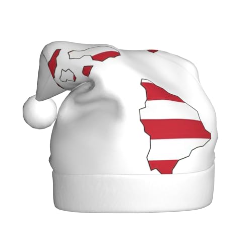 Hawaii-Flagge, Weihnachtsmütze, Weihnachtsmannmütze, Kostüm, Zubehör für Weihnachten, Neujahr, Urlaub, Party, Kopfbedeckung von HDSKFNS