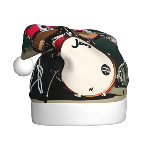 Jazz-Trommel-Weihnachtsmütze, Weihnachtsmannmütze, Kostüm, Zubehör für Weihnachten, Neujahr, Urlaub, Party, Kopfbedeckung Jazz-Trommel-Weihnachtsmütze, Weihnachtsmannmütze, Kostüm, Zubehör für Weihnachten, Neujahr, Urlaub, Party, Kopfbedeckung von HDSKFNS