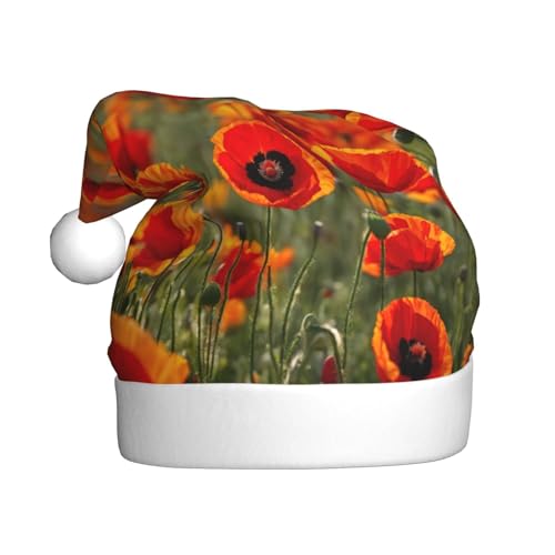 Mohnblumen-Weihnachtsmütze, Weihnachtsmannmütze, Kostümzubehör für Weihnachten, Neujahr, Urlaub, Party, Kopfbedeckung Mohnblumen-Weihnachtsmütze, Weihnachtsmannmütze, Kostümzubehör für Weihnachten, Neujahr, Urlaub, Party, Kopfbedeckung von HDSKFNS