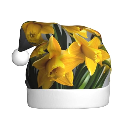 Narzissenstrauß, Weihnachtsmütze, Weihnachtsmannmütze, Kostüm, Zubehör für Weihnachten, Neujahr, Urlaub, Party, Kopfbedeckung Narzissenstrauß, Weihnachtsmütze, Weihnachtsmannmütze, Kostüm, Zubehör für Weihnachten, Neujahr, Urlaub, Party, Kopfbedeckung von HDSKFNS