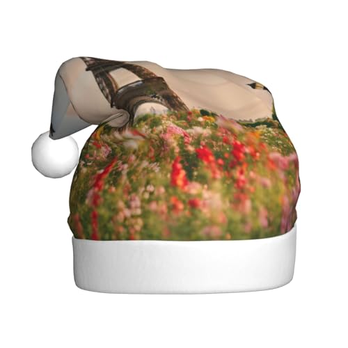 Schöne Eiffelturm Paris Weihnachtsmütze Nikolausmütze Kostüm Zubehör für Weihnachten Neujahr Urlaub Party Kopfbedeckung Schöne Eiffelturm Paris Weihnachtsmütze Nikolausmütze Kostüm Zubehör für Weihnachten Neujahr Urlaub Party Kopfbedeckung von HDSKFNS