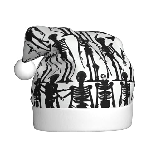 Schwarze Weihnachtsmütze mit floralem Totenkopf, Weihnachtsmannmütze, Kostümzubehör für Weihnachten, Neujahr, Urlaub, Party, Kopfbedeckung Schwarze Weihnachtsmütze mit floralem Totenkopf, Weihnachtsmannmütze, Kostümzubehör für Weihnachten, Neujahr, Urlaub, Party, Kopfbedeckung von HDSKFNS