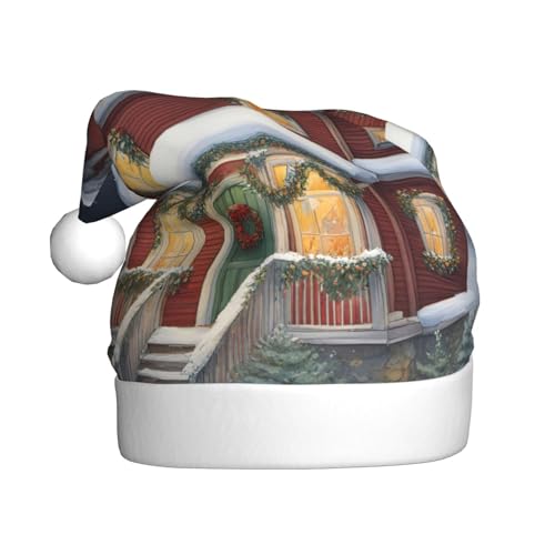 Weihnachtsdorfhaus, Weihnachtsmütze, Weihnachtsmannmütze, Kostüm, Zubehör für Weihnachten, Neujahr, Urlaub, Party, Kopfbedeckung Weihnachtsdorfhaus, Weihnachtsmütze, Weihnachtsmannmütze, Kostüm, Zubehör für Weihnachten, Neujahr, Urlaub, Party, Kopfbedeckung von HDSKFNS