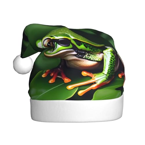 Weihnachtsmütze, Frosch, grüne Blätter, Weihnachtsmütze, Kostüm, Zubehör für Weihnachten, Neujahr, Urlaub, Party, Kopfbedeckung Weihnachtsmütze, Frosch, grüne Blätter, Weihnachtsmütze, Kostüm, Zubehör für Weihnachten, Neujahr, Urlaub, Party, Kopfbedeckung von HDSKFNS