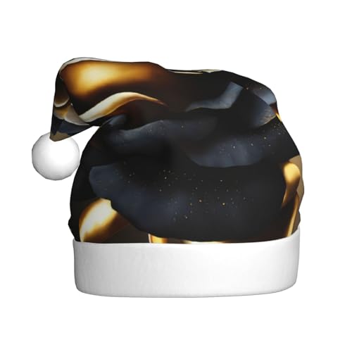 Weihnachtsmütze, Weihnachtsmannmütze, Kostüm, Zubehör für Weihnachten, Neujahr, Urlaub, Party, Kopfbedeckung, Schwarz und Gold Weihnachtsmütze, Weihnachtsmannmütze, Kostüm, Zubehör für Weihnachten, Neujahr, Urlaub, Party, Kopfbedeckung, Schwarz und Gold von HDSKFNS