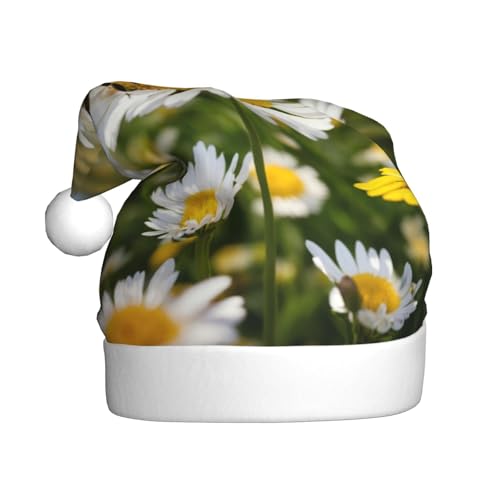 Weihnachtsmütze mit Gänseblümchen, Weihnachtsmannmütze, Kostüm, Zubehör für Weihnachten, Neujahr, Urlaub, Party, Kopfbedeckung Weihnachtsmütze mit Gänseblümchen, Weihnachtsmannmütze, Kostüm, Zubehör für Weihnachten, Neujahr, Urlaub, Party, Kopfbedeckung von HDSKFNS
