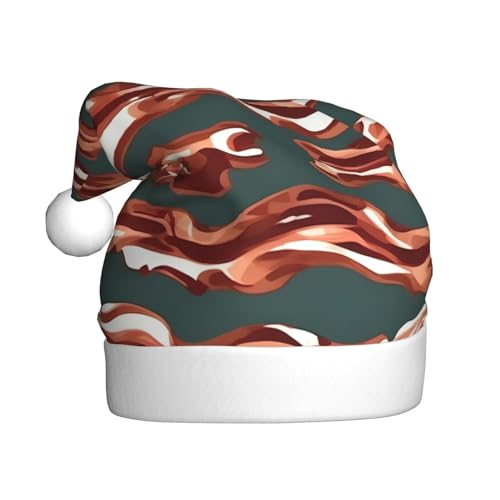 Weihnachtsmütze mit Speckmuster, Weihnachtsmannmütze, Kostüm, Zubehör für Weihnachten, Neujahr, Urlaub, Party, Kopfbedeckung Weihnachtsmütze mit Speckmuster, Weihnachtsmannmütze, Kostüm, Zubehör für Weihnachten, Neujahr, Urlaub, Party, Kopfbedeckung von HDSKFNS