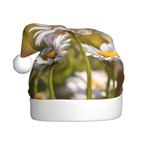 Weihnachtsmütze mit wilden weißen Gänseblümchen, Weihnachtsmannmütze, Kostüm, Zubehör für Weihnachten, Neujahr, Urlaub, Party, Kopfbedeckung Weihnachtsmütze mit wilden weißen Gänseblümchen, Weihnachtsmannmütze, Kostüm, Zubehör für Weihnachten, Neujahr, Urlaub, Party, Kopfbedeckung von HDSKFNS