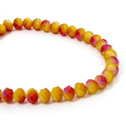 HDSupplies 1 Strang Glasperlen für DIY-Schmuckherstellung, Abakus-Orange, Farbverlauf, facettiert, ca. 8 mm x 6 mm, Loch: ca. 1 mm, 84 cm, ca. 136 Stück/Strang von HDSupplies