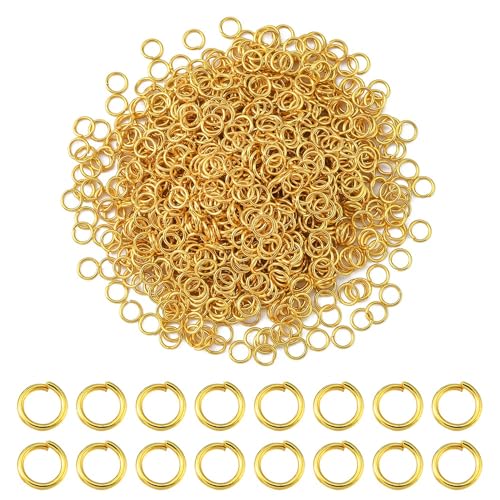 HDSupplies 1000 Stück – 5 mm Biegeringe – Goldton – 21 Gauge (0,7 mm Dicke) von HDSupplies