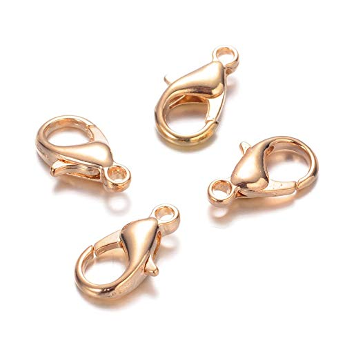 HDSupplies 50 Stück – Karabinerverschlüsse – KC Goldton (hellgold) – 21 x 12 mm mit 2 mm Loch von HDSupplies
