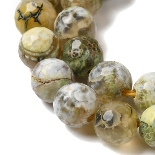 HDSupplies Achat-Perlen, facettiert, rund, Feuerrisse, dunkles Khaki, 8 mm Durchmesser, 1,2 mm Loch, ca. 47 Stück pro 35,6 cm Ständer HDSupplies Achat-Perlen, facettiert, rund, Feuerrisse, dunkles Khaki, 8 mm Durchmesser, 1,2 mm Loch, ca. 47 Stück pro 35,6 cm Ständer von HDSupplies