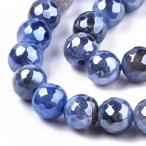 HDSupplies Achat-Perlen, facettiert, rund, galvanisiert, Kornblumenblau, 8 mm Durchmesser, 1,2 mm Loch, ca. 47 Stück pro 35,6 cm Ständer HDSupplies Achat-Perlen, facettiert, rund, galvanisiert, Kornblumenblau, 8 mm Durchmesser, 1,2 mm Loch, ca. 47 Stück pro 35,6 cm Ständer von HDSupplies