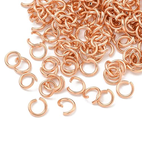 HDSupplies Edelstahl-Binderinge, 100 Stück (rotgoldfarbener Edelstahl, 4,5 mm/0,7 mm dick/21 Gauge) von HDSupplies