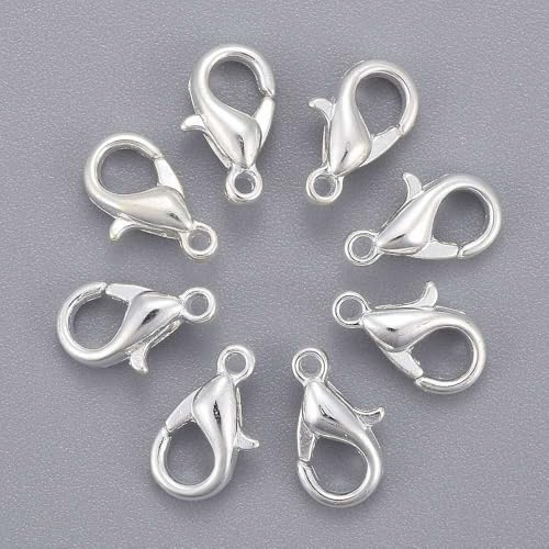 HDSupplies Karabinerverschlüsse, 100 Stück, helles Silber, 10 x 6 mm mit 1 mm Loch von HDSupplies