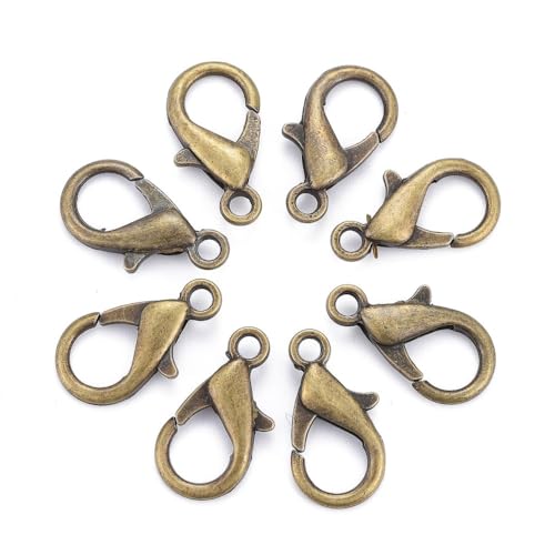 HDSupplies Karabinerverschlüsse, Antik-Bronze, 16 x 8 mm/2 mm Loch, 100 Stück von HDSupplies