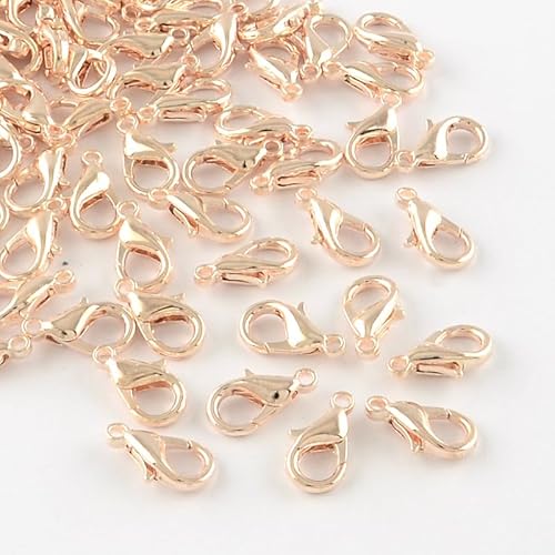 HDSupplies Karabinerverschlüsse, rotgoldfarben, 10 x 6 mm mit 1 mm Loch, 100 Stück von HDSupplies