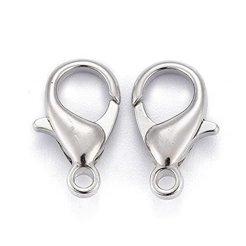 HDSupplies Karabinerverschlüsse, silberfarben, 14 x 8 mm/1,8 mm Loch, 100 Stück von HDSupplies