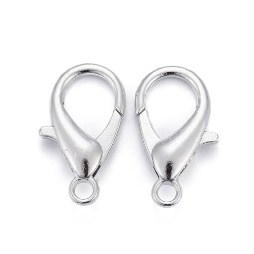 HDSupplies Karabinerverschlüsse, silberfarben, 21 x 12 mm mit 2 mm Loch, 50 Stück von HDSupplies