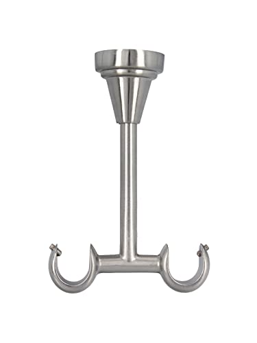 HDTL Zubehör für Gardinenstangen Ø 16mm Edelstahl Optik Ø 16/16mm Deckenhalter von HDTL
