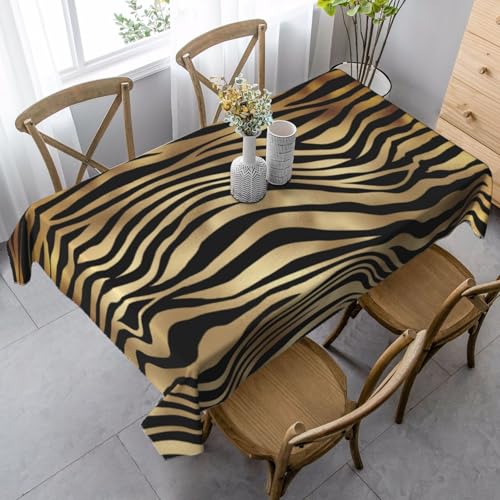Afrikanisches Schwarzgold Zebra Tierhaut Sepia, Tischdecke, wasserdichte, staubdichte und knitterfreie Tischtuch - 90 x 140 cm von HDTVTV
