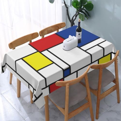 Mondrian Minimalist De Stijl Moderne Kunst, Tischdecke, wasserdichte, staubdichte und knitterfreie Tischtuch - 137 X 183 cm von HDTVTV
