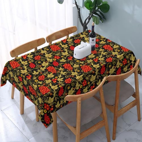 Traditionelles Russisches Chochloma, Tischdecke, wasserdichte, staubdichte und knitterfreie Tischtuch - 137 X 183 cm von HDTVTV