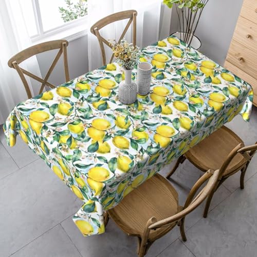 Vintage gelbe Frucht Zitrone, Tischdecke, wasserdichte, staubdichte und knitterfreie Tischtuch - 90 x 140 cm von HDTVTV