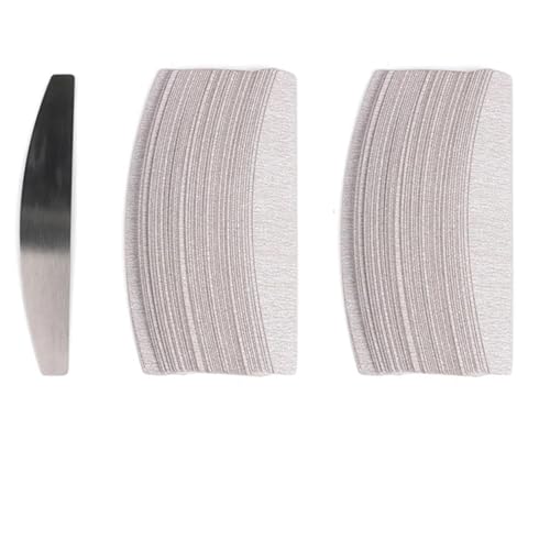 HDUNGM 50 Stück/100 Stück graue abnehmbare Pads mit Metallgriff Ersatz-Schleifpapier-Nagelfeile 100/180 for Maniküre-Schwielenentferner-Puffer von HDUNGM