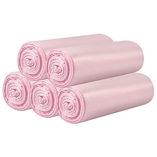 Kleine Müllbeutel – 100 Stück, langlebig, 12,7 l, kleine Müllbeutel für Zuhause, Büro, Küche, Bad, Schlafzimmer, Abfalleimer, Rosa, 5 Rollen Kleine Müllbeutel – 100 Stück, langlebig, 12,7 l, kleine Müllbeutel für Zuhause, Büro, Küche, Bad, Schlafzimmer, Abfalleimer, Rosa, 5 Rollen von HDY