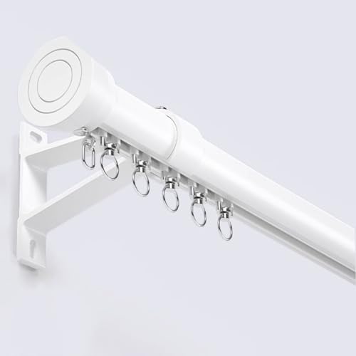 HDYZJQ Vorhang schiene Gardinenschiene Mit Halterung, Fensterstangen Mit Einzelschiene Für Vorhänge/Küche/Haus/Wohnung, Hochleistungs-Gardinenschienen Zur Wandmontage(White,20ft (6.1m)) von HDYZJQ