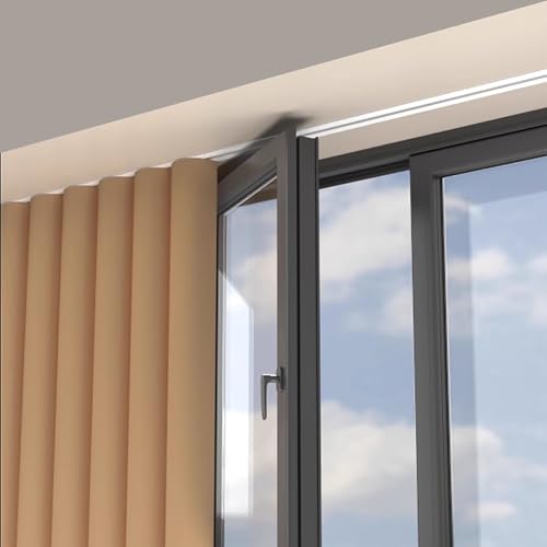 Vorhang schiene Deckeneinbau-Vorhangschiene, Versteckte Schiebevorhangschienen Aus Aluminium Für Raumteiler, Trennleiste Für Gewerbliche Fenster Zu Hause, Komplettset(7.4m/24.3ft) von HDYZJQ