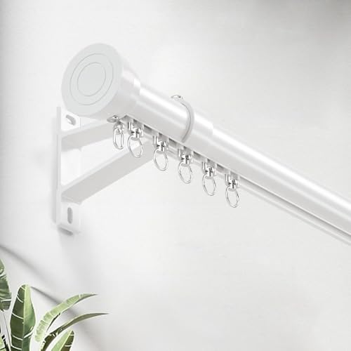 vorhang schiene Gardinenschiene Mit Hakengleitern, Wandmontierte Gardinenschiene Mit Halterungen Und Beschlägen Für Fenster, Terrasse, Haustür, Kleiderschrank, Schlafzimmer, Wohnmobil(White,7.6m/24.9f von HDYZJQ