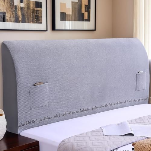 HEADBOARD Bettkopfteil Hussen Bett Kopfteil Bezug,Staubdichte Schutzhülle Für Gepolsterte Schlafzimmer Kopfteilc,Weicher Strecken Samtstoff Staubdicht,Grau,190CM HEADBOARD Bettkopfteil Hussen Bett Kopfteil Bezug,Staubdichte Schutzhülle Für Gepolsterte Schlafzimmer Kopfteilc,Weicher Strecken Samtstoff Staubdicht,Grau,190CM von HEADBOARD