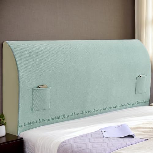 HEADBOARD Bettkopfteil Hussen Bett Kopfteil Bezug,Staubdichte Schutzhülle Für Gepolsterte Schlafzimmer Kopfteilc,Weicher Strecken Samtstoff Staubdicht,Grün,190CM von HEADBOARD