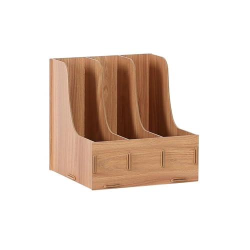 Holzdokumente, Aktenordner und Zeitschriftenhalter aus Holz, Schreibtisch-Organizer for A4-Papier, mehrfarbig(Bruin) von HEAGER