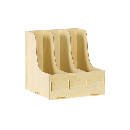 Holzdokumente, Aktenordner und Zeitschriftenhalter aus Holz, Schreibtisch-Organizer for A4-Papier, mehrfarbig(Natural) von HEAGER