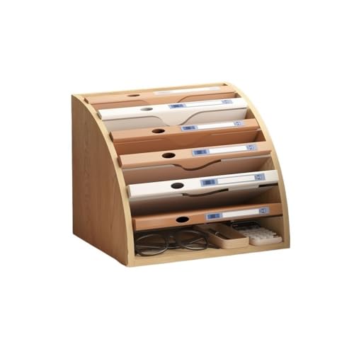 Holzdokumente, Fächerförmiger Schreibtisch-Akten-Organizer mit 7 Ebenen von HEAGER